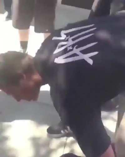 Guy saves blind friend from bully