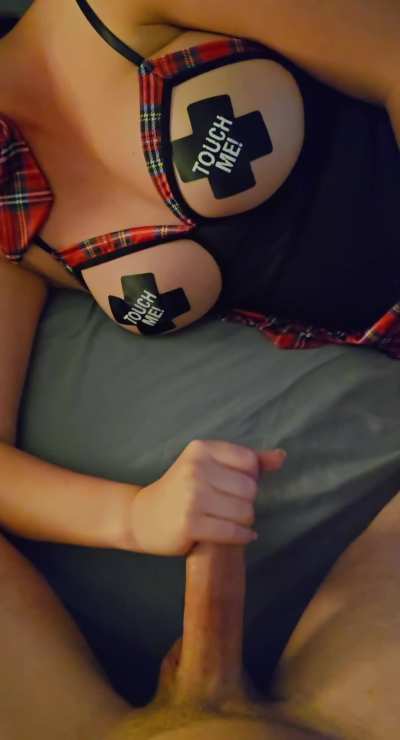 Satisfying making him rock hard 