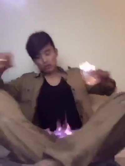 Crotch on fire? Pour liquid fire on it.
