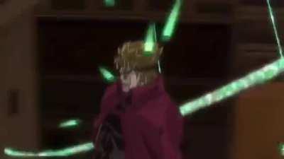 Dio admires Kakyoin’s hairstyle.