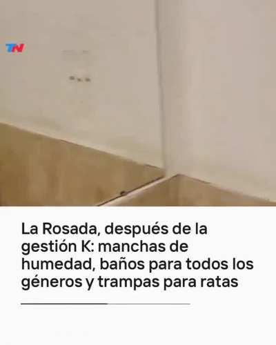 Reportan que durante el gobierno anterior la Casa rosada tenia humedad en las paredes/techos, puertas rotas y hasta un letrero que decia 