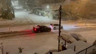 So it snowed in Jordan.
