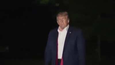 Shaky and low energy Donald coming home after bedtime. Sad!