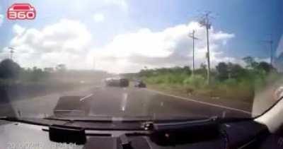Truck flips multiple times during crash
