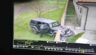 Drunk guys smashed our fence with their car