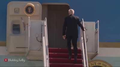 Joe Biden Trains Agility and Falls Multiple Times on the Air Force One Staircase