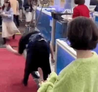 Cute fish on the floor