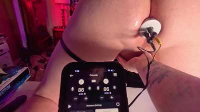 Love using ESTIM to milk his prostate
