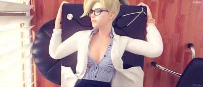 Dr. Mercy enjoying herself (Cakes, Volkor) [Overwatch]