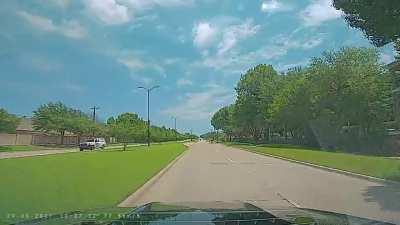 Idiot almost nails a bicyclist