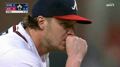 ATL@NYM: Kevin Pillar gets hit in the face