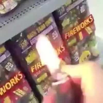 POS lights fireworks inside store