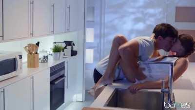 Passionately kissing Talia Mint