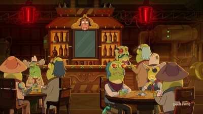 The Queen song in the background is a pretty neat reference if you get it