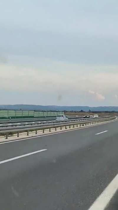 Serbia - Driving the wrong way on the highway 