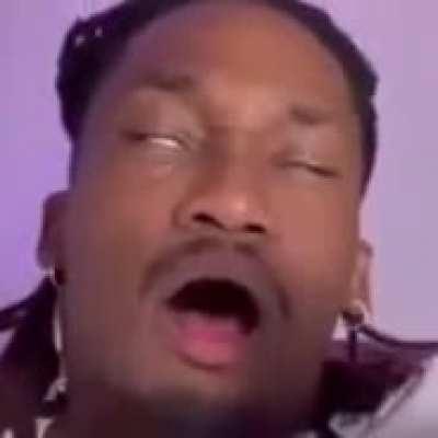 why his face goes like that?? 