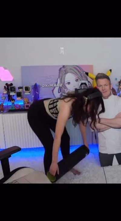 A good position for her, bad position for camera lol