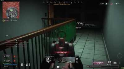 Blatant Cheat, doesn't even attempt to hide the fact he is cheating racks up 82 kills before running in 2 claymores, and being finished off by another player who subsequently gets their first kill.