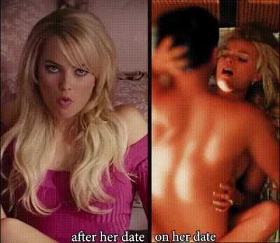 Margot Robbie's hot date night. Which part will you take: fuck & satisfy her or clean her up afterwards?