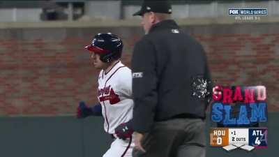 Braves OF Adam Duvall hits a grand slam in Game 5 of the World Series, giving the Braves an early 4&ndash;0 lead