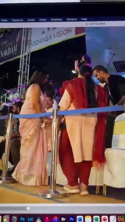 Indian politician takes a bad fall due to poor safety measures 