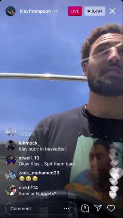 Klay Thompson bumping Long Time 🔥🔥🔥