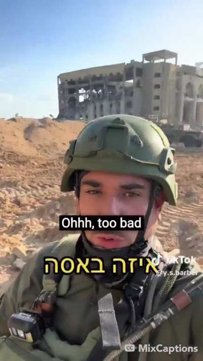 “For all those asking why there is no education in Gaza. We bombed them. That sucks. That’s how you will never become engineers anymore.”