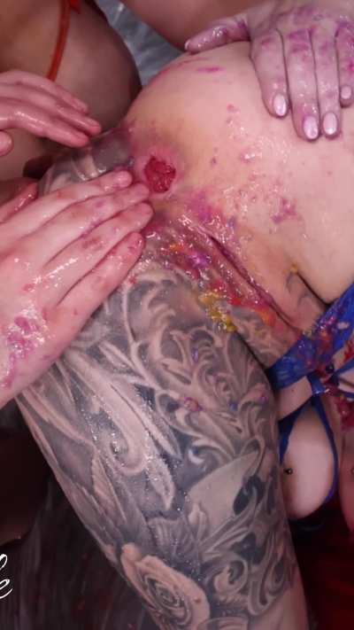 Getting my ass fisted with vomit lube