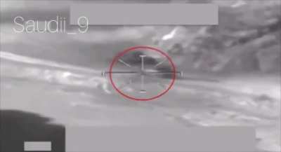 Saudi Apache targets Houthis vehicle moving on the front line in Yemen