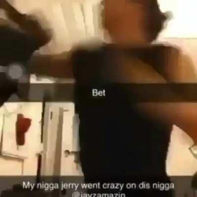 My favorite vid of true chaos following a bong rip. So many questions