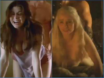 Doggy with One: Alexandra Daddario vs Emilia Clarke