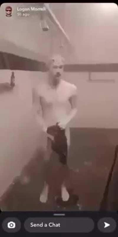 To cover yourself in oil based paint.