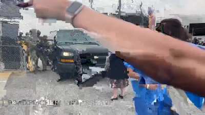 Woman is pepper sprayed, pushed to the floor, and assaulted  by ICE agents during a protest