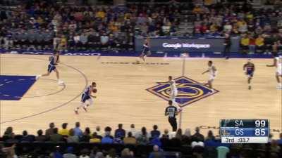 [Highlight] Steph Curry hits the DEEP three from just inside the half court line