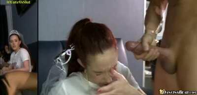 Remove that f*cking hand, Miss, you're blocking the cum!