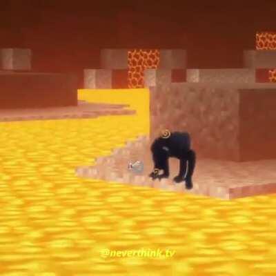 Monkey going for a nice swim