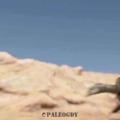 Isasicursor dodges a hungry Maip's ambush. by PaleoGDY