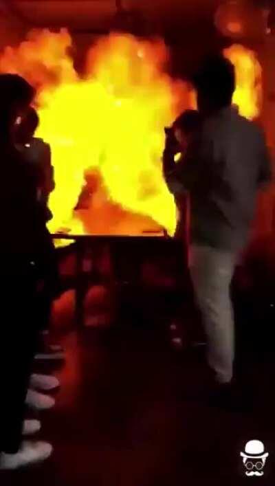 HMFT after lighting up a candle in front of helium balloons