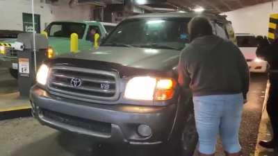 Protesters get a taste of something spicy.