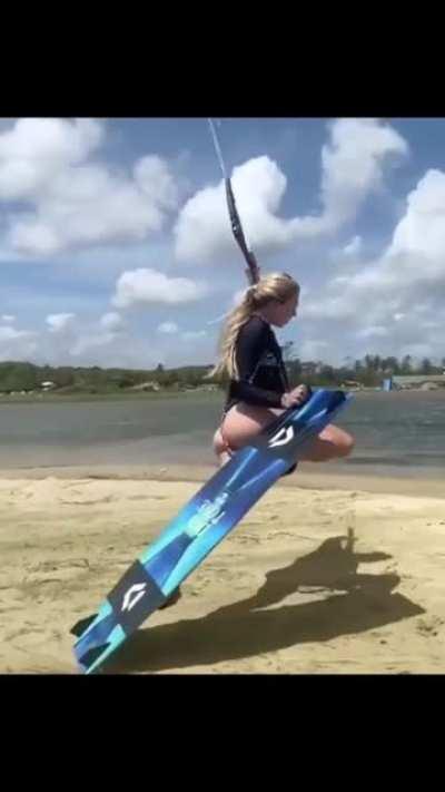 Showing off her stunts