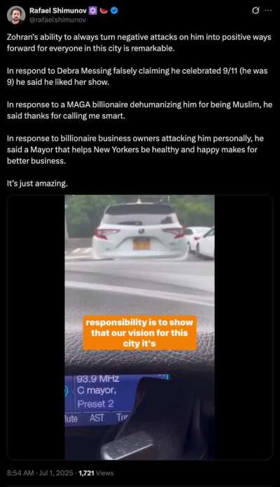 NYC mayoral candidate Zohran Mamdani responds to the hateful comments & threats he has received - including the accusation from actress Debra Messing that he 'celebrated 9/11' (he was 9 years old at the time).