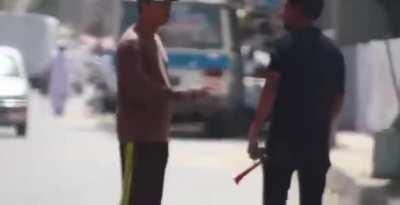 Trying an idiotic air horn prank