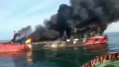 2 more merchant ships hit by Russian attacks in Black Sea. Japanese bulk carrier MV Namura Queen hit by a rocket at anchor off Yuzhne. Moldovan chemical tanker MV Millennial Spirit hit and set on fire 12 miles to the south