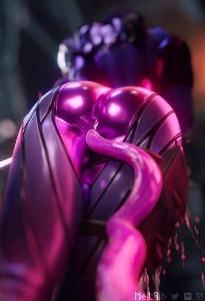 Widowmaker showering with her tentacle lover (female)