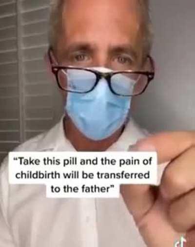 Con esta pildora el dolor del parto se transfiere al papá
