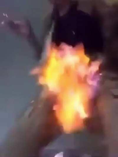 Drinking flaming alcohol