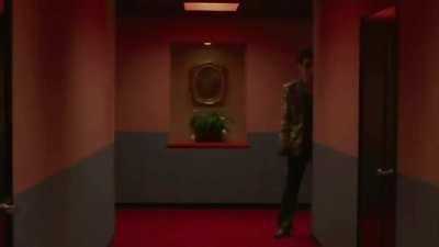 Majima deadass peeking through a corner with his missing eye