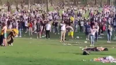 Police running over a person yesterday in Brussels