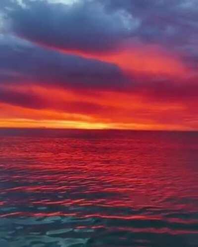 Views of a sunset at sea in Melbourne Australia, video credit: @siganab (IG)