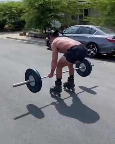 Rollerblading and weight lifting